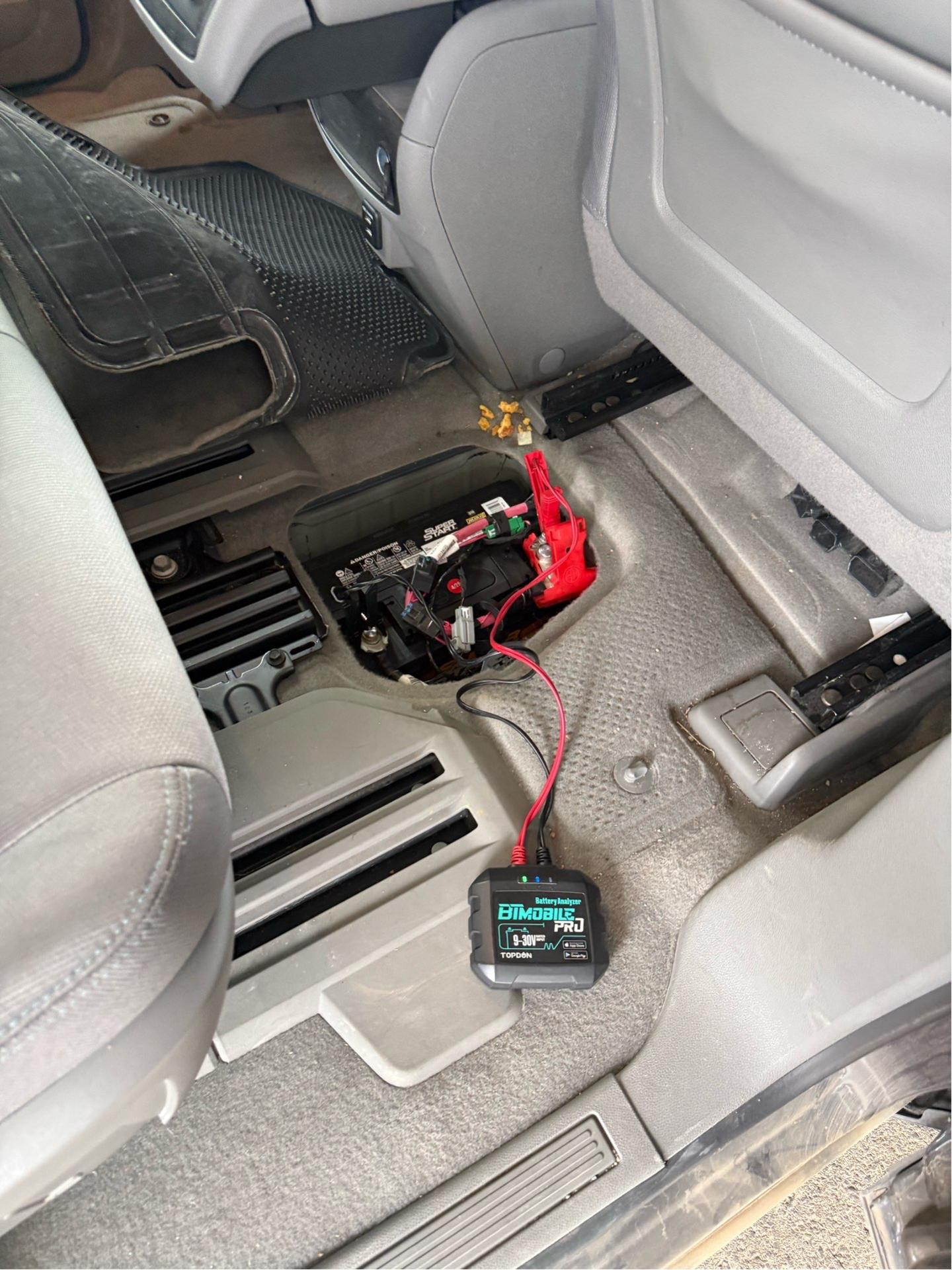 Battery service in a parking lot